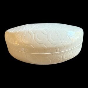 Coach White Signature “C” Hard Clamshell Sunglasses Case
